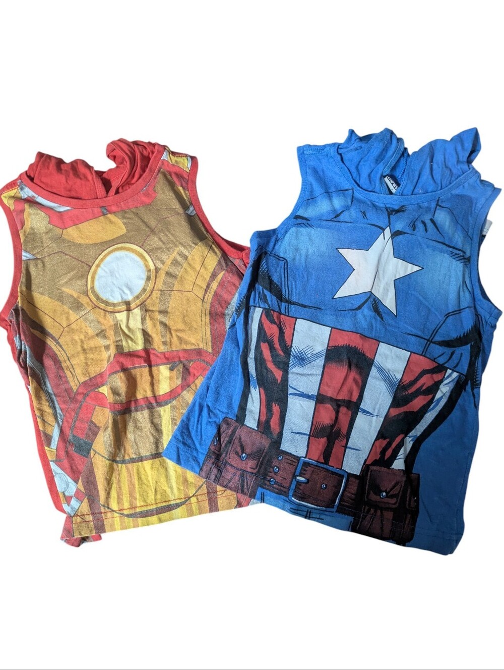 Marvel Captain America & Iron Man Sleeveless Costume Tanks - Blue & Red & Gold